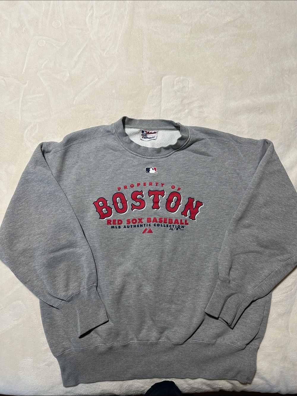 Vintage Majestic Boston Red Sox Sweatshirt Grey Property Of MLB Crewneck